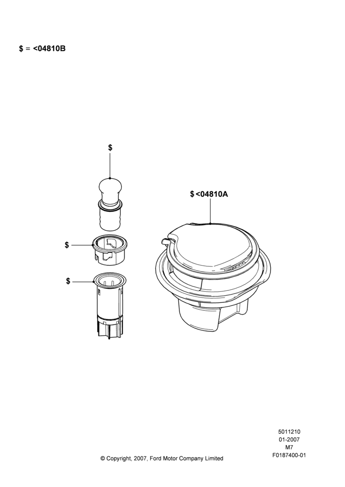 Схема Консоль напольная, Accessory Smokers Pack; 08.01.2007–29.04.2012