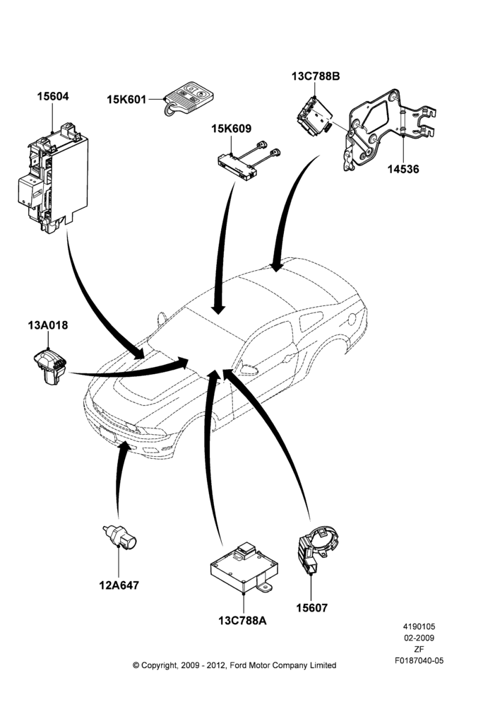 Схема Vehicle Modules and Sensors, Base, GT; 26.02.2009–27.06.2014