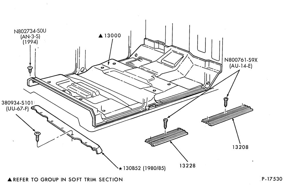 Схема TRIM-Carpet - floor-F350(Crew Cab)