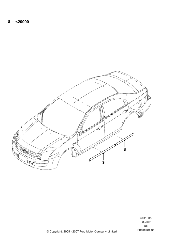 Схема Декоративные наклейки, Ford Division Derivative, Accessory; 01.08.2005–04.02.2009