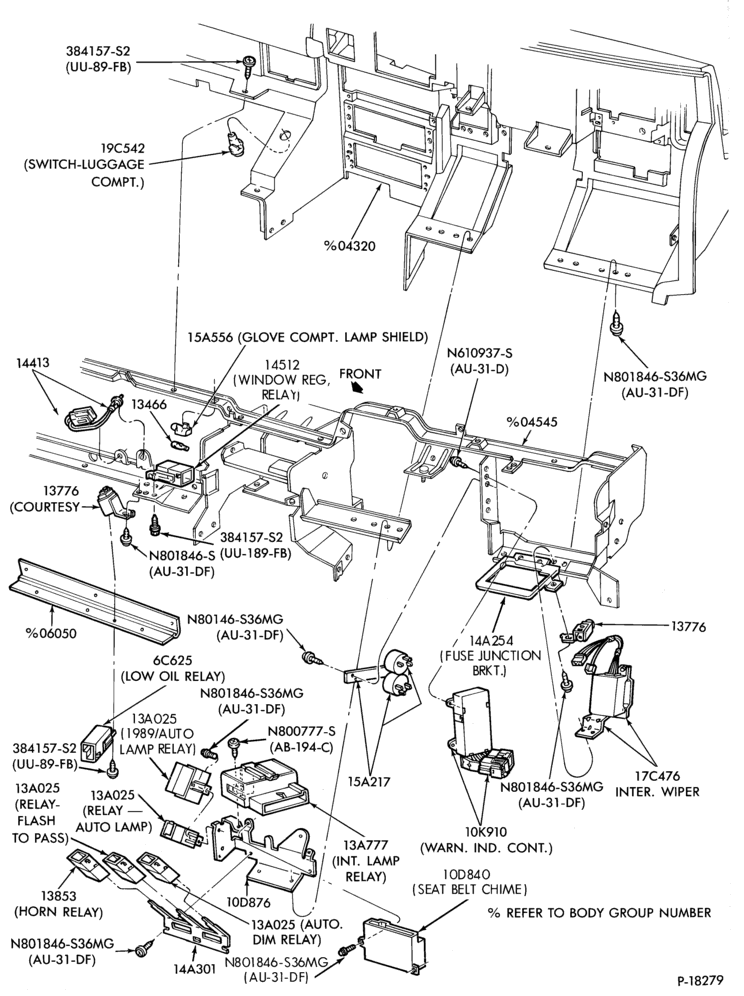 Схема DISTRIBUTOR AND IGNITION SYSTEM-Instrument panel relays, warning indicator control