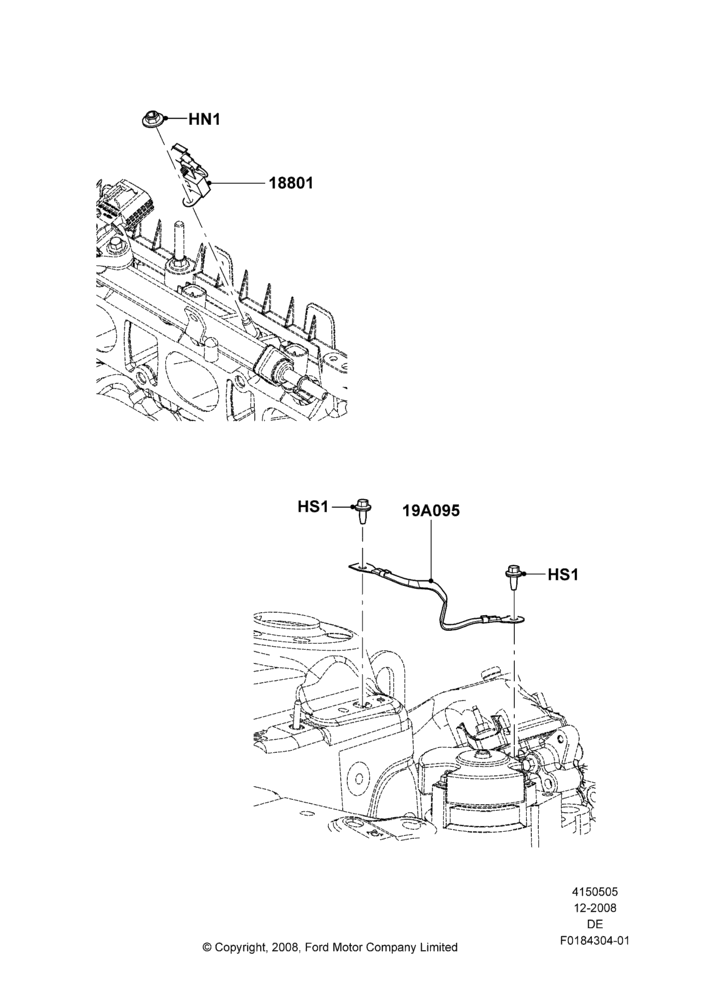 Схема Помехоподавление, 3.0L 4V OHC V6 Duratec 230HP, 2.5L 4v PFI I4 Gas/Electric, 2.5L Duratec HE PFI (170PS); 04.02.2009–27.07.2009