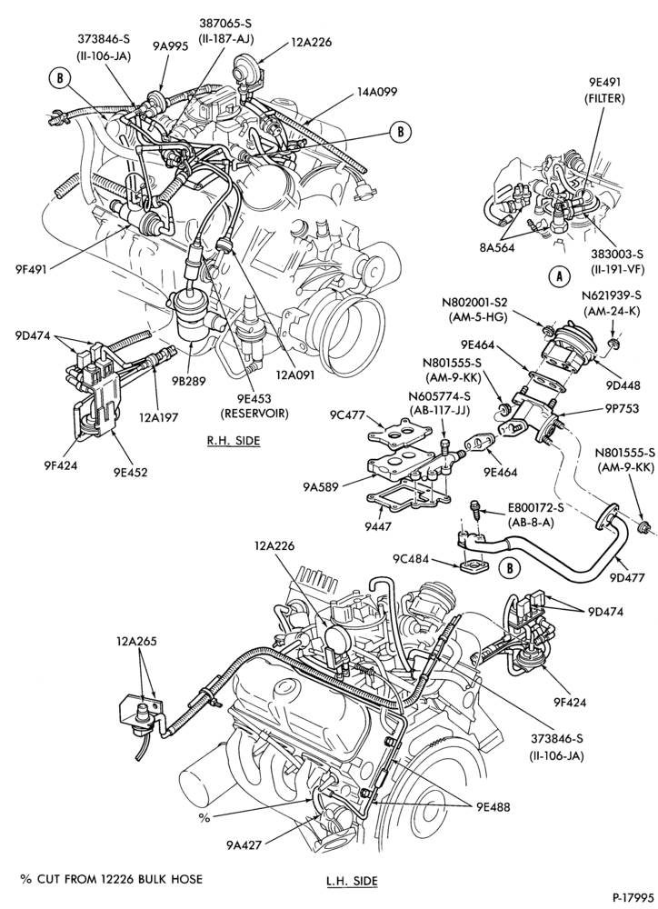 Схема 6 CYL. 3.8L (230 C.I.D.)-recirculation (E.G.R.) - 49 states - w/o alt.-w/A/C