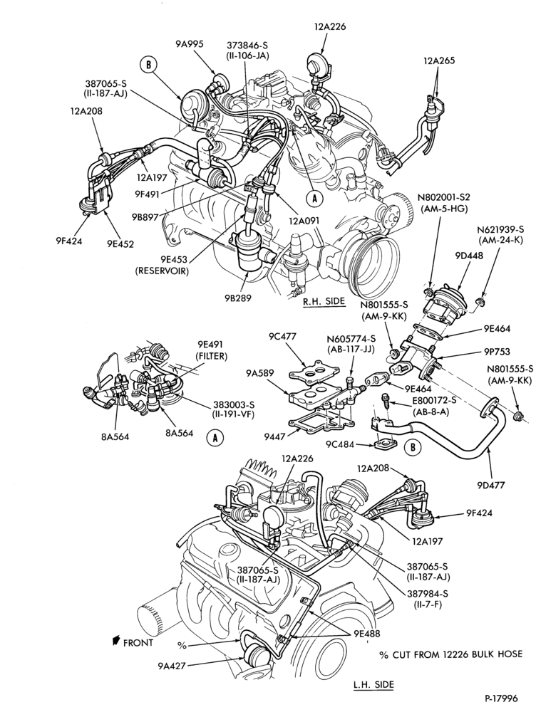 Схема 6 CYL. 3.8L (230 C.I.D.)-recirculation (E.G.R.)  - 49 states - w/o alt.-w/o A/C