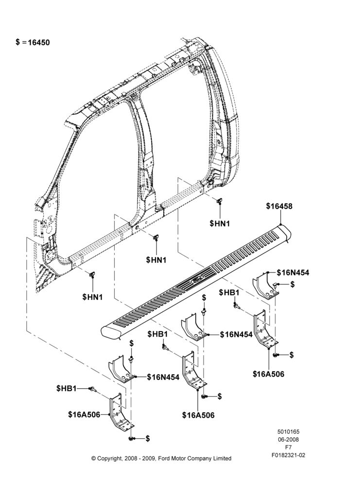 Схема Подножки, Crew Cab, 5" Angular Chrome Running Board; 16.09.2008–12.02.2010