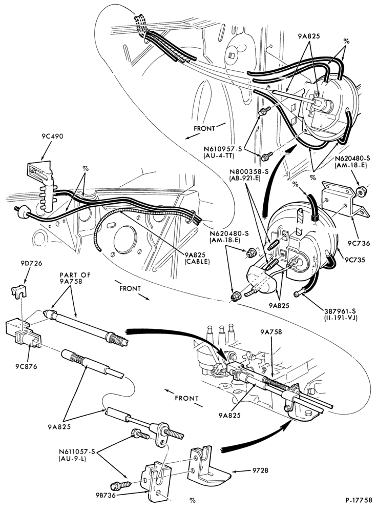 Схема 8 CYL. 5.0L (302 C.I.D.)-Speed control- engine compartment