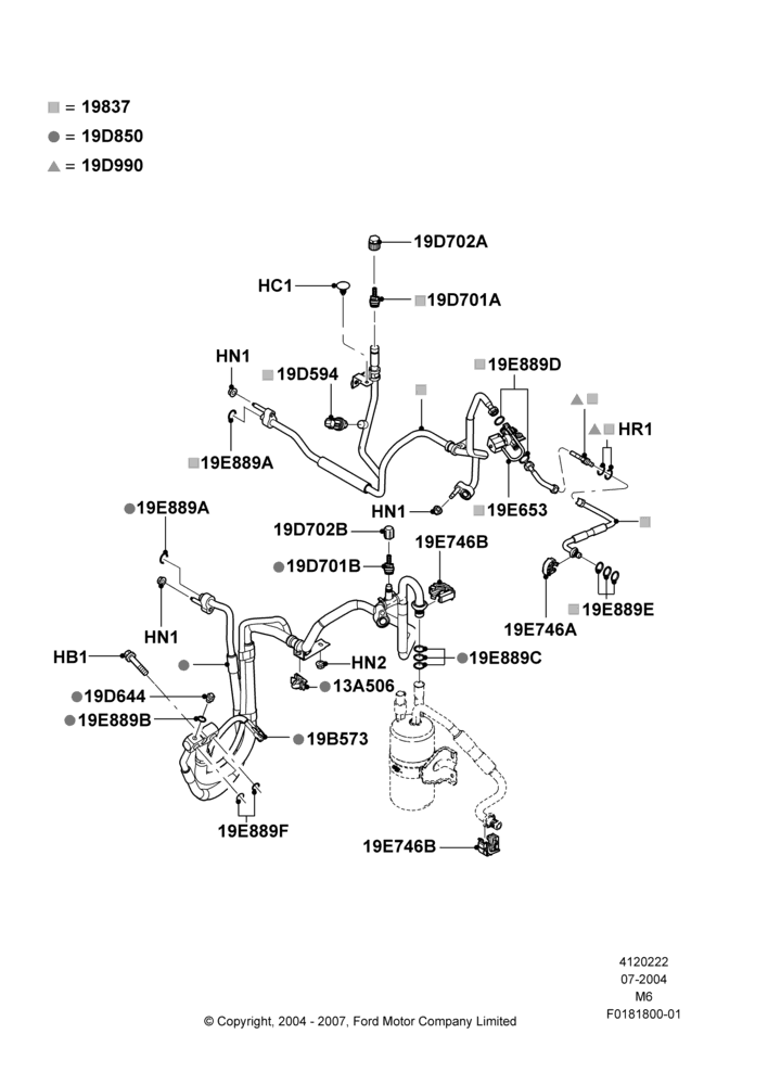 Схема Система кондиционирования, Under Hood; 26.07.2004–01.05.2006