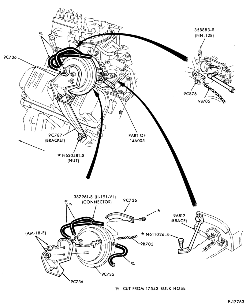 Схема 6 CYL. 3.8L (230 C.I.D.)-Speed control and related parts- engine compartment