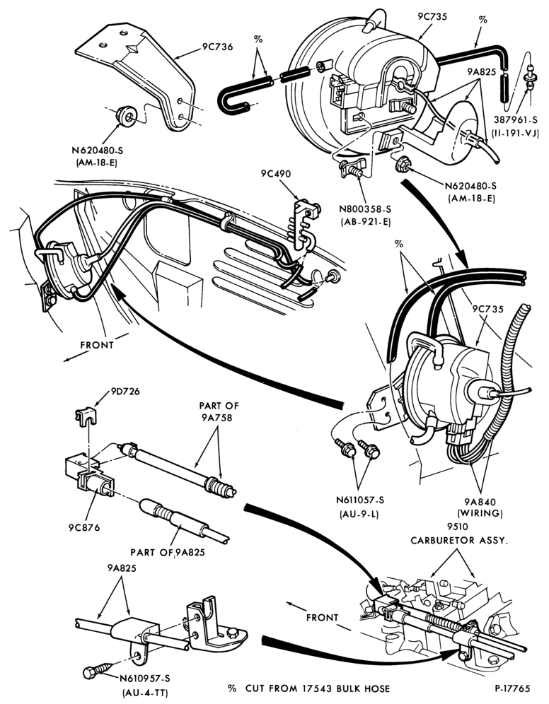 Схема 8 CYL. 5.0L (302 C.I.D.)-Speed control- engine compartment