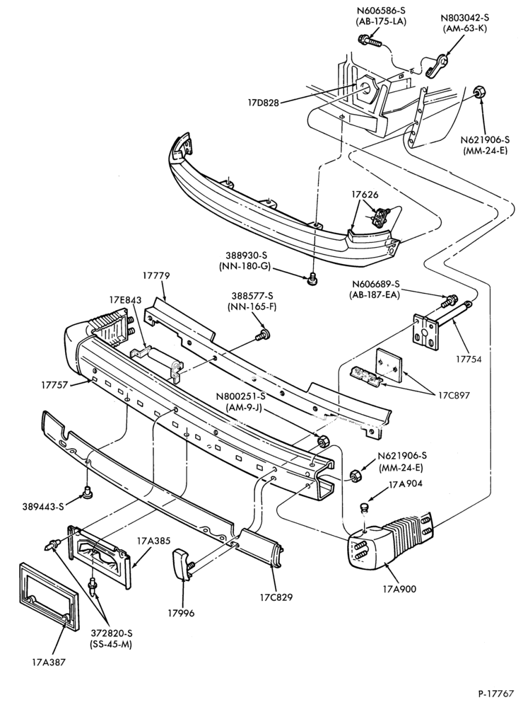 Схема SPEEDOMETER, BUMPERS, MIRRORS AND WIPERS-Bumper- front
