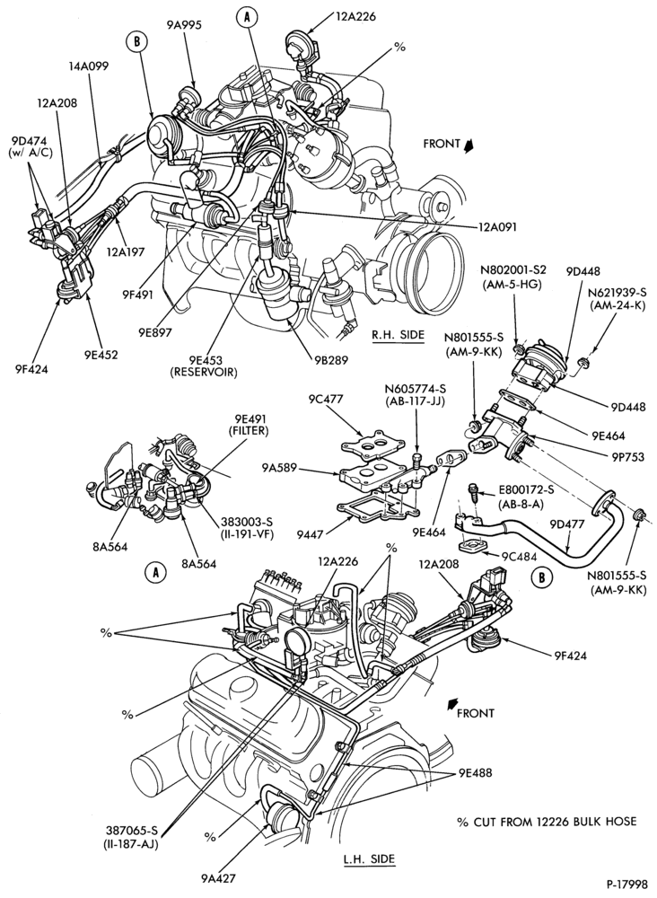 Схема 6 CYL. 3.8L (230 C.I.D.)-recirculation (E.G.R.) - Calif. - w/A/C