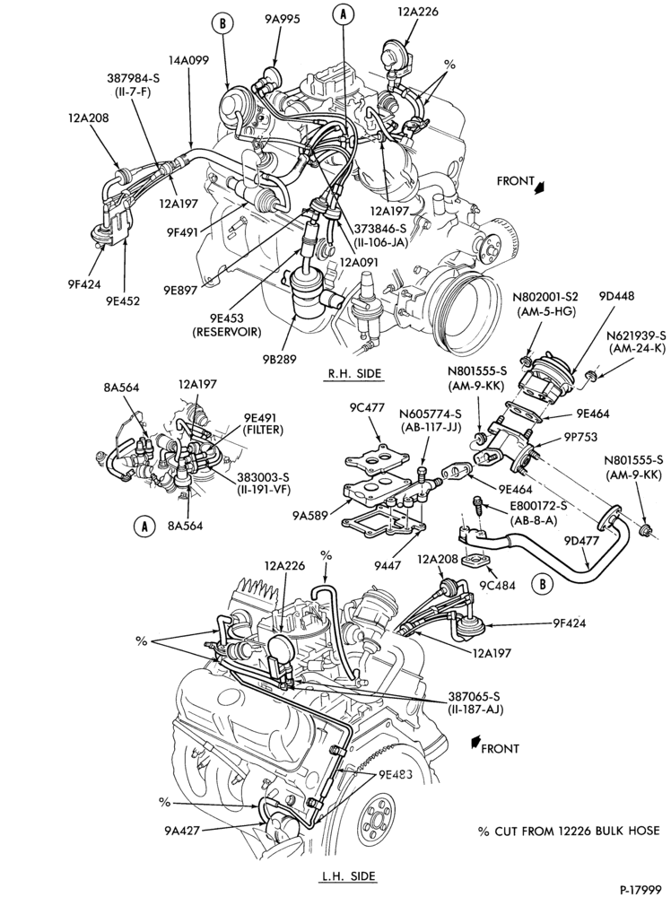 Схема 6 CYL. 3.8L (230 C.I.D.)-recirculation (E.G.R.)  - Calif.- w/o A/C