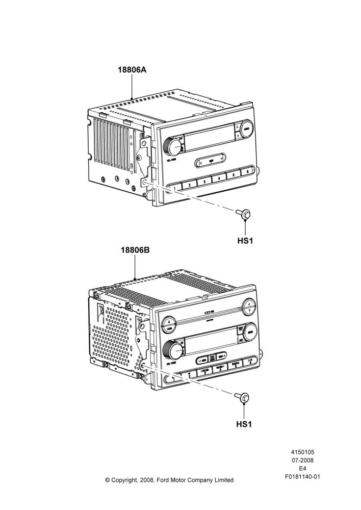 Схема Аудиооборудование (заводское), Electronic AM/FM/Stereo With Clock, Low AM/FM Stereo With CD Player; 18.08.2008–24.08.2009