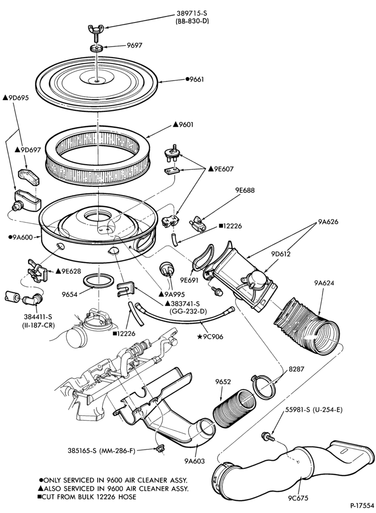 Схема 6 CYL. 3.3L (200 C.I.D.)-Air cleaner