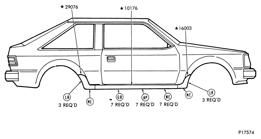 Схема BODY SIDE LOWER - BODY TYPE 61