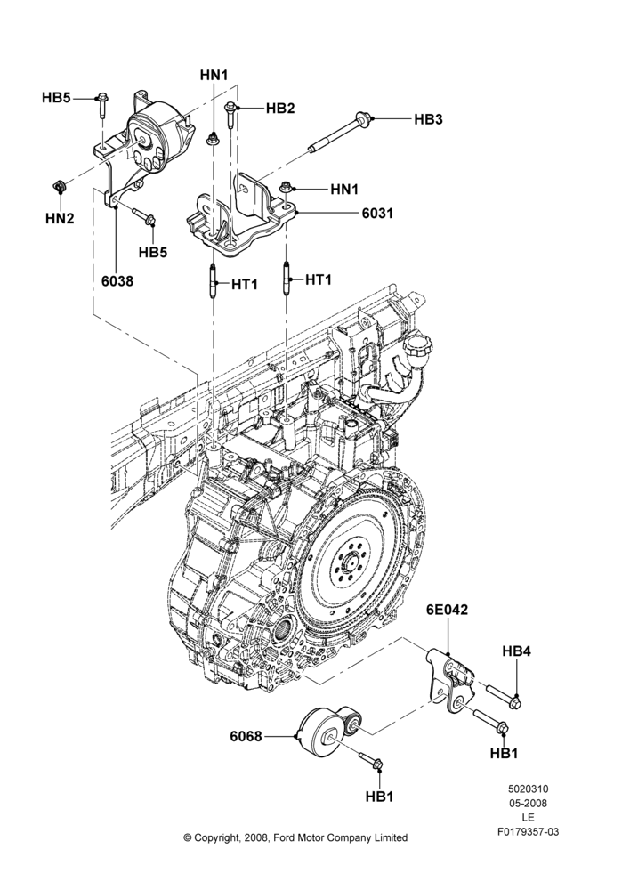 Схема Опоры КПП, 3.7L 4V PFI V6 NA Gas; 05.05.2008–06.02.2012
