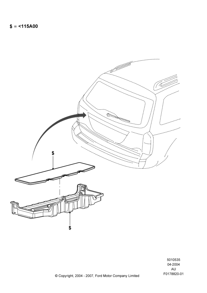Схема Load Compartment Trim, 4 Door Wagon, Accessory; 05.04.2004–27.08.2007