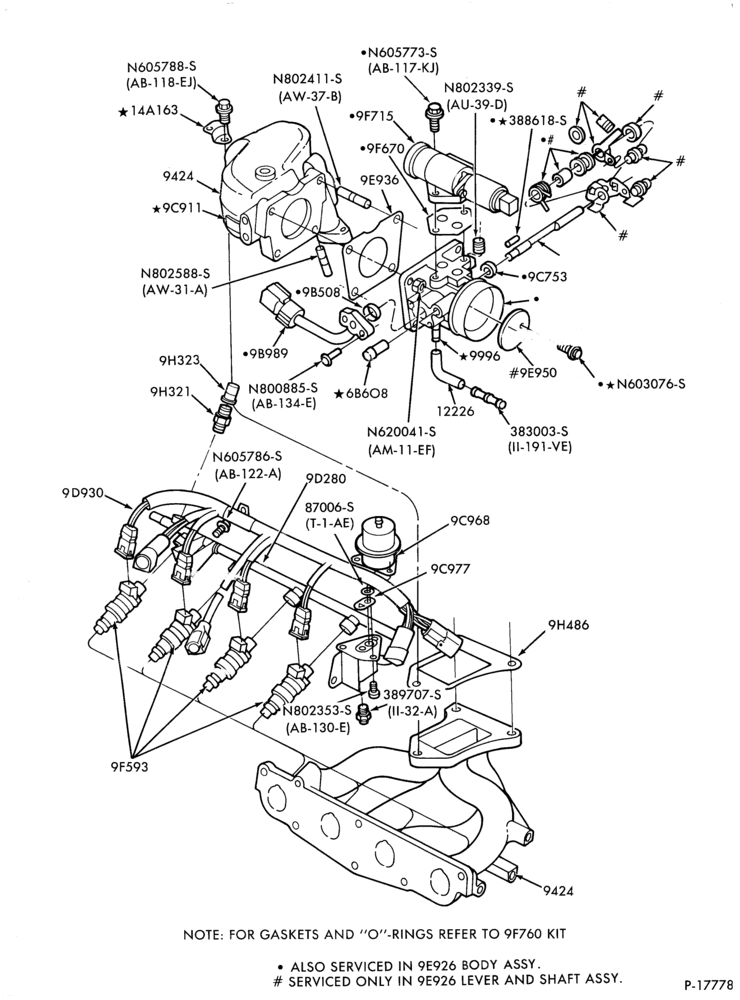 Схема 4 CYL. 1.6L (98 C.I.D.)-Fuel injection manifold, injectors,