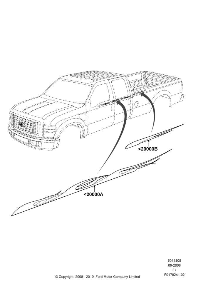 Схема Декоративные наклейки, 'Harley Davidson' Version Package, Less Body Tu-Tone Paint; 16.09.2008–12.02.2010