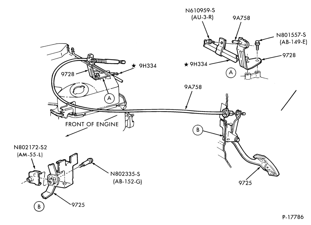 Схема 4 CYL. 1.9L (116 C.I.D.)-Accelerator linkage- exc. E.F.I. - with M/T