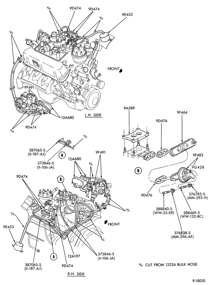Схема 8 CYL. 5.0L (302 C.I.D.)-recirculation (E.G.R.)
