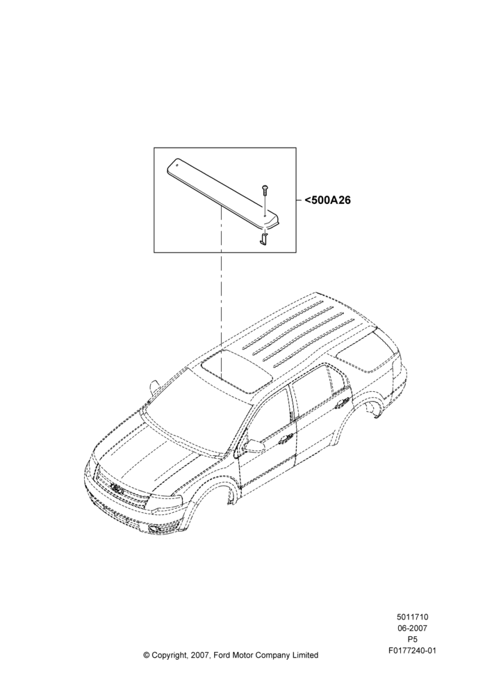 Схема Механизм люка и управление, Accessory, Moonroof Wind Deflector; 18.06.2007–05.06.2009