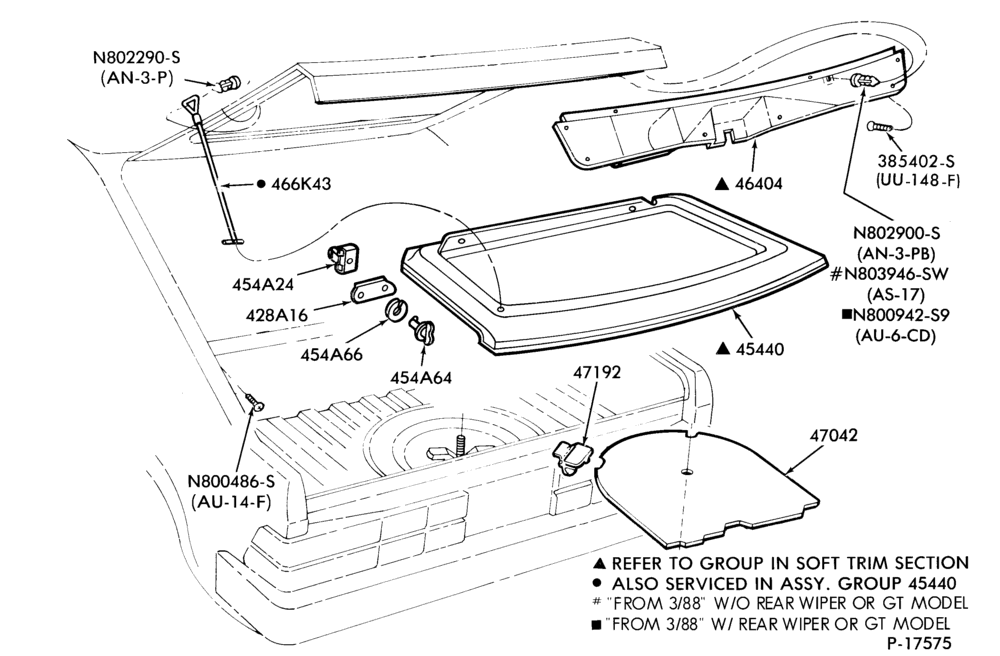 Схема SOFT, INTERIOR TRIM-Luggage compartment trim - body type 58,61