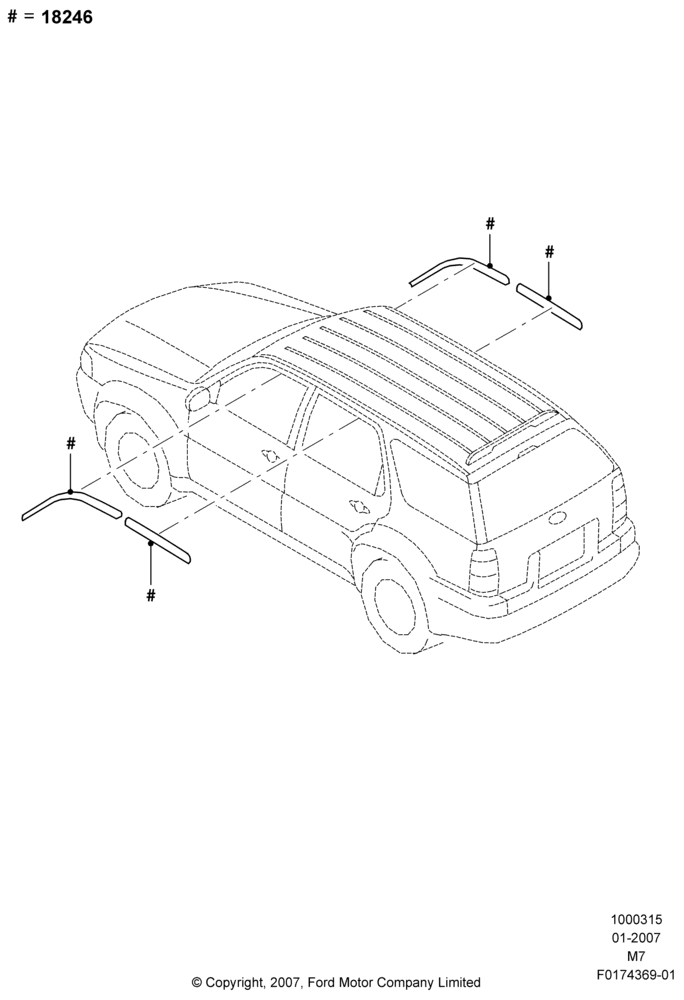 Схема Декор кузова — бок, Ford Series, Side Window Deflectors; 08.01.2007–29.04.2012
