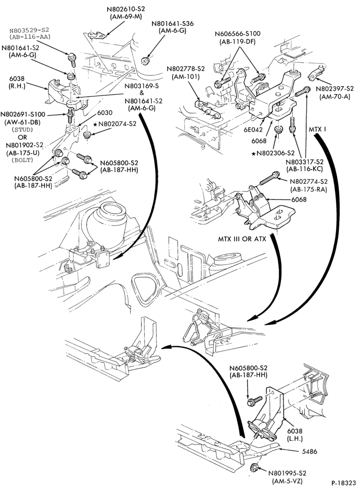 Схема 4 CYL. 1.9L (116 C.I.D.)-Engine supports