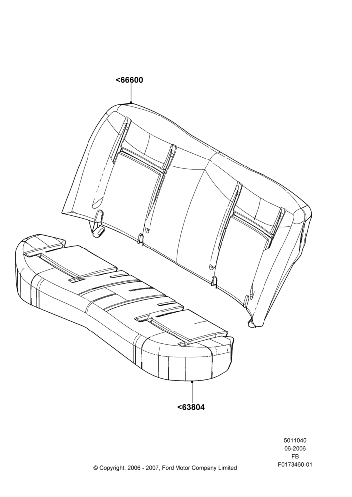 Схема Rear Seat Covers, Less Armrest; 19.06.2006–26.09.2011