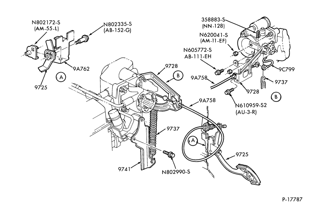 Схема 4 CYL. 1.6L (98 C.I.D.)-Accelerator linkage - E.F.I. - with M/T