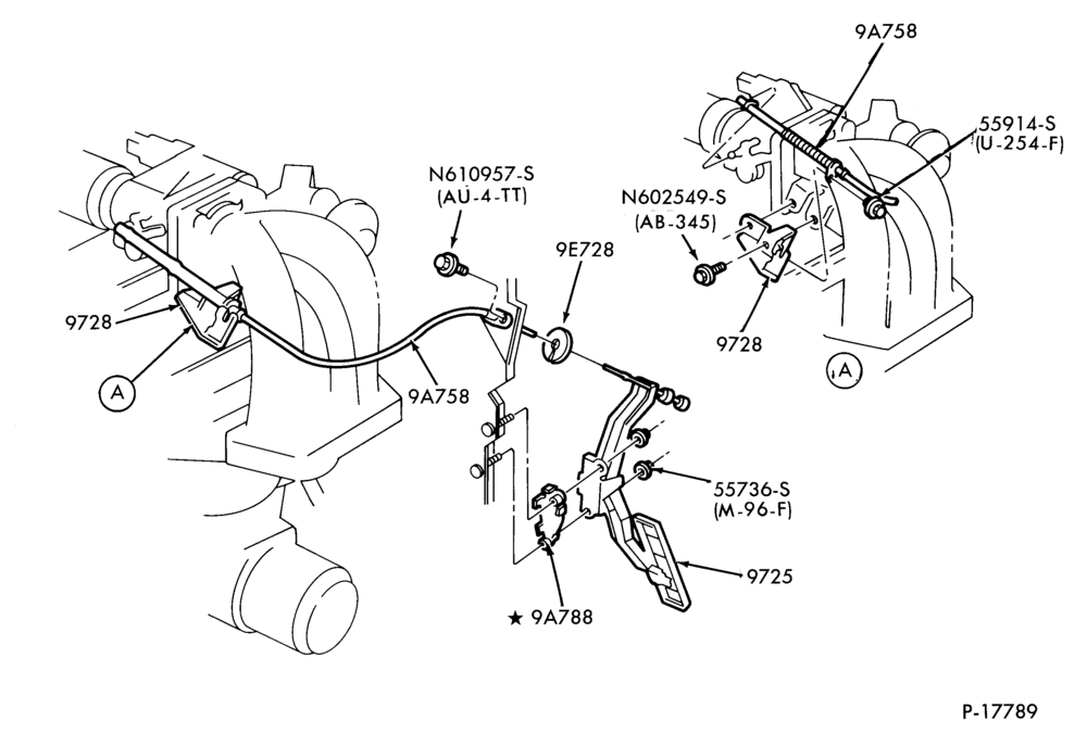 Схема 4 CYL. 2.3L (140 C.I.D.)-Accelerator linkage - E.F.I.