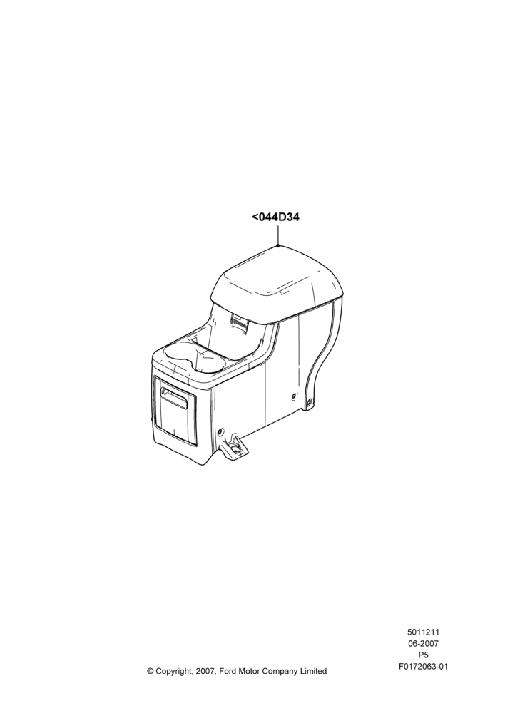 Схема Консоль напольная задняя, Accessory Rear Console; 18.06.2007–05.06.2009