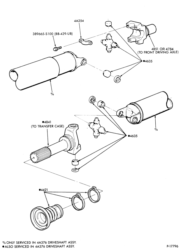 Схема DRIVESHAFT-DRIVESHAFT - Transfer case to front driving axle-R-4/W/D