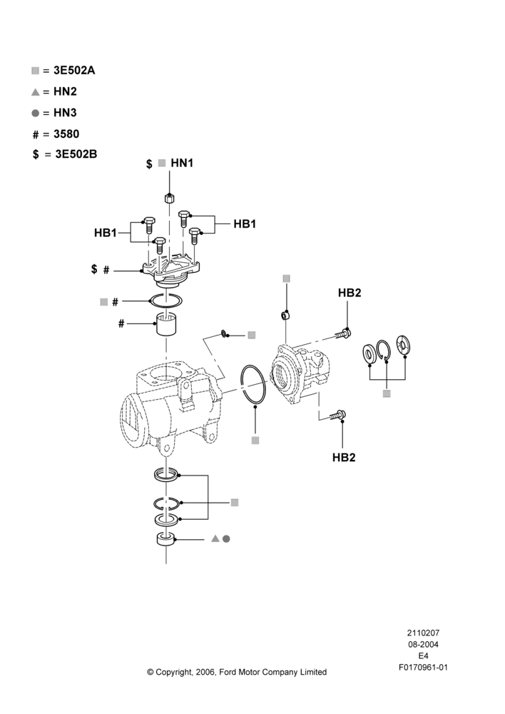 Схема Power Steering Gear Seal Kit Repair; 02.08.2004