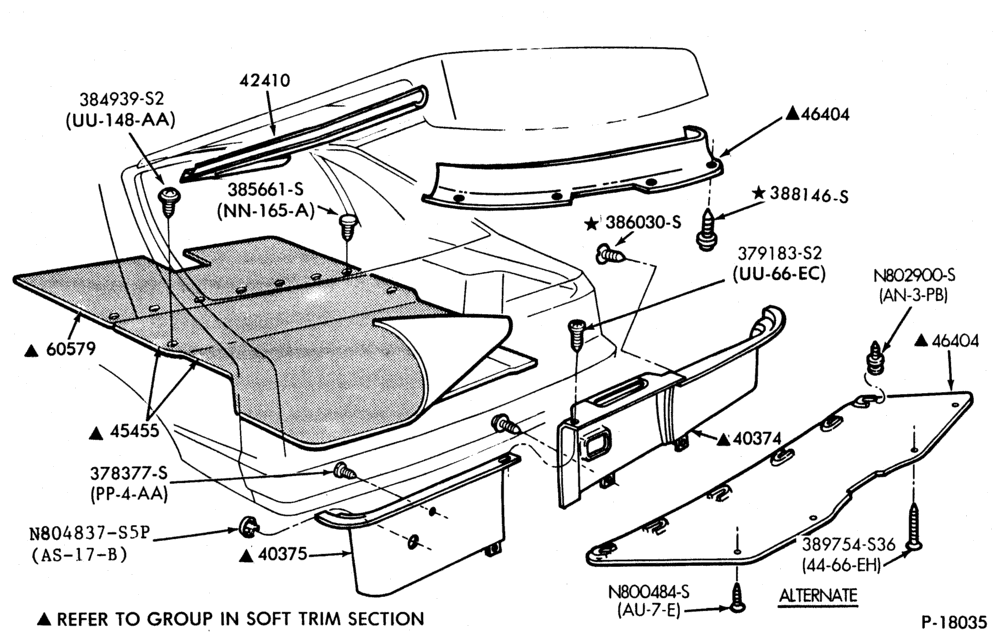 Схема SOFT, INTERIOR TRIM-Luggage compartment trim - body type 61 Capri/Mustang
