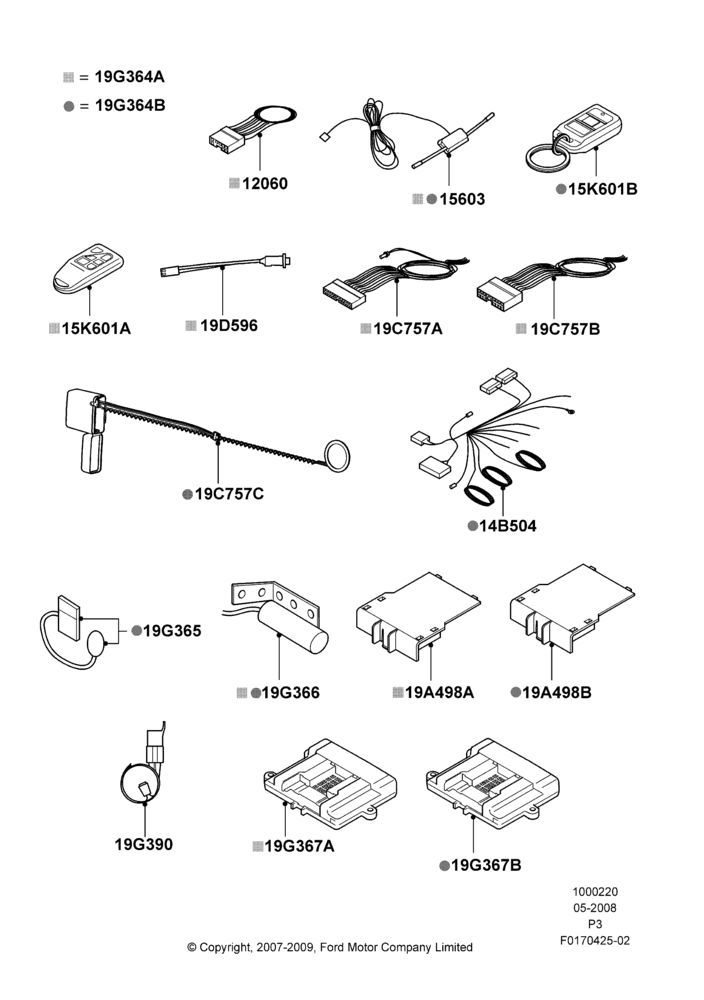 Схема Комплект дистанционного запуска, Accessory, One Way; 02.05.2008–06.07.2009