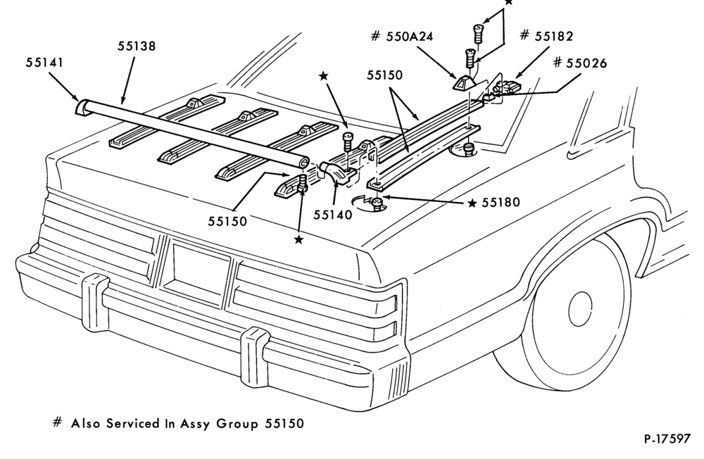Схема LIFT/TAILGATE, LUGGAGE & BACK WINDOW-Luggage carrier - luggage compartment mounted