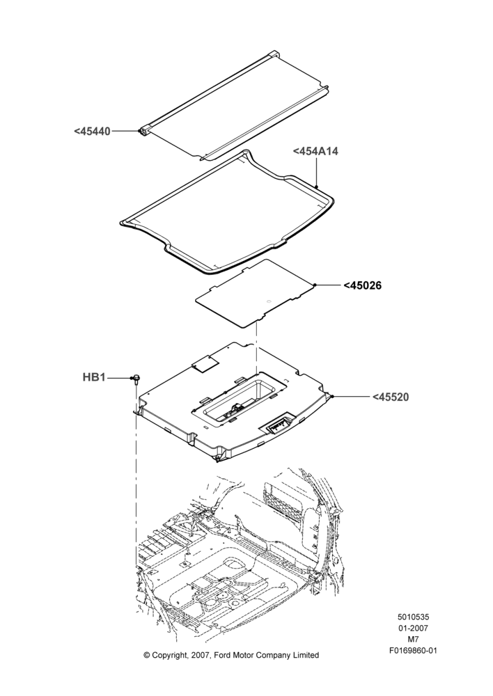 Схема Load Compartment Trim, Less Cargo Stowage Rack/Rail; 08.01.2007–29.04.2012