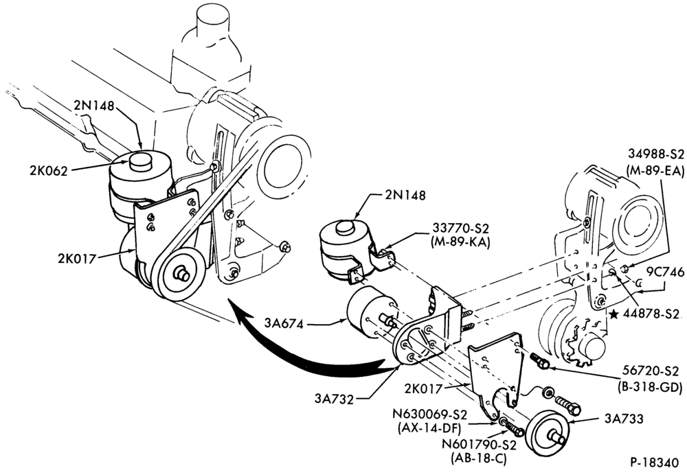 Схема BRAKE SYSTEMS-cyl. 636 (10.4L) Cat. Diesel - pump installation-8 cyl. 370 (6.1L) and 429 (7.0L) gas-F-FT600/800