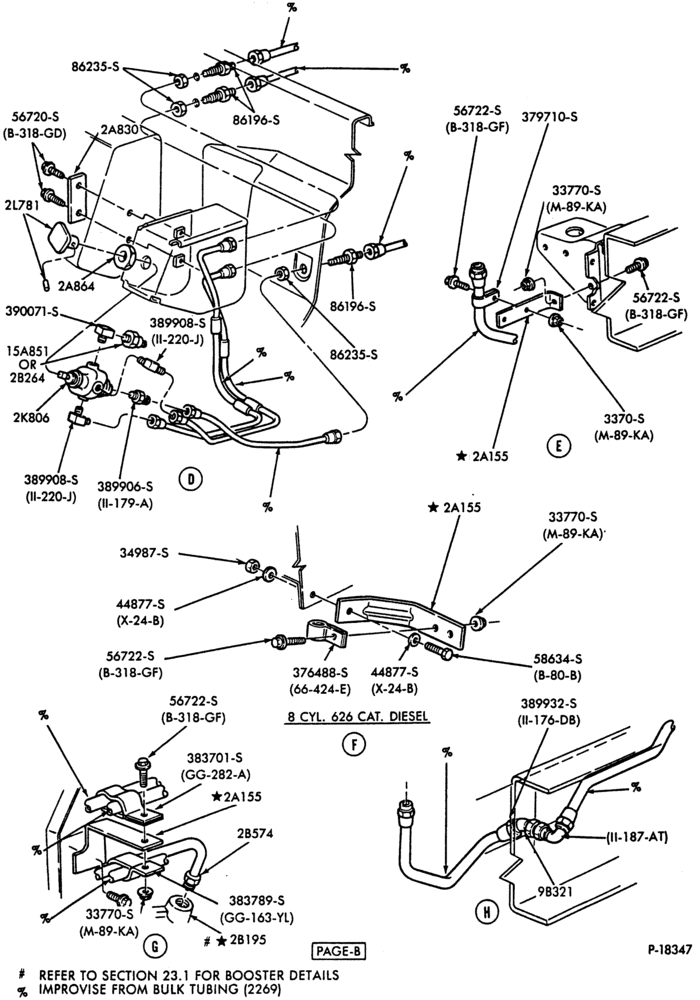 Схема PARKING BRAKES-Parking brake system - hydraulic - front section - Page B-B600/700