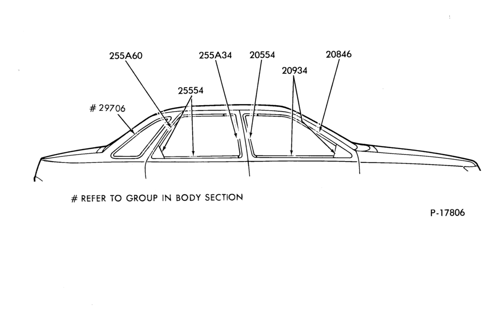 Схема WINDOW AND BELT - BODY TYPE 54