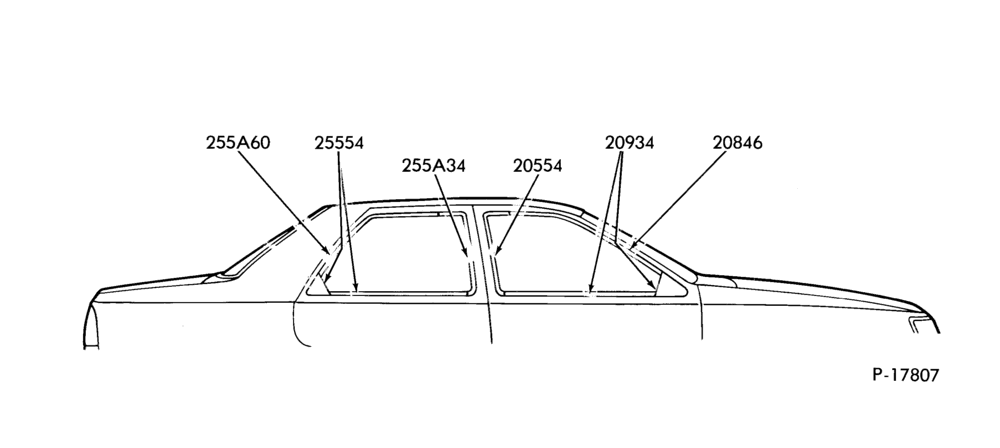 Схема WINDOW AND BELT - BODY TYPE 54