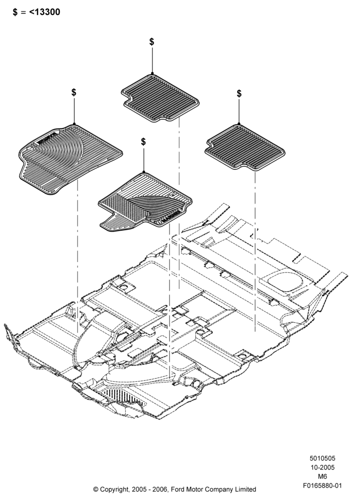 Схема Отделка пола, Lincoln/Mercury Series, Accessory; 03.10.2005–01.05.2006