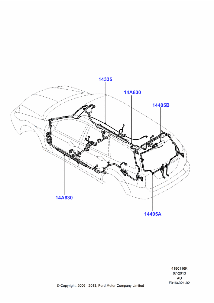 Схема Проводка кузова и потолочной консоли, 4 Door Wagon; 04.12.2006–27.08.2007
