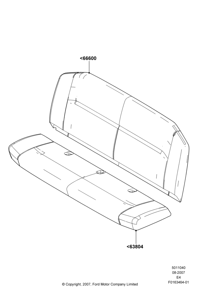 Схема Rear Seat Covers, With 5th Row Bench Seat; 06.08.2007