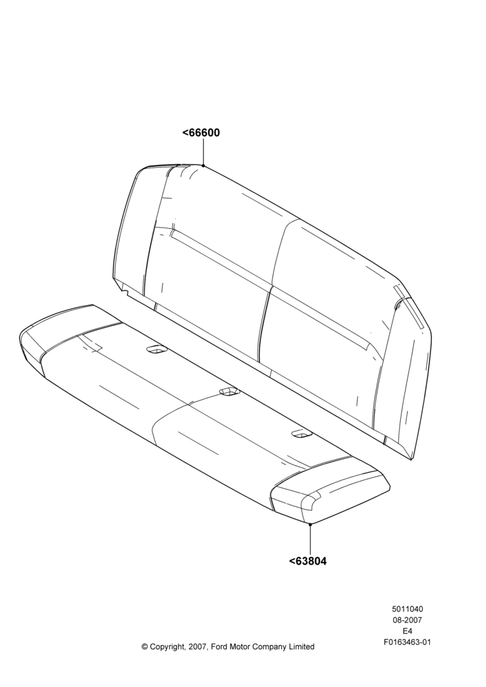 Схема Rear Seat Covers, With 4th Row Bench Seat (4 Pass.); 06.08.2007