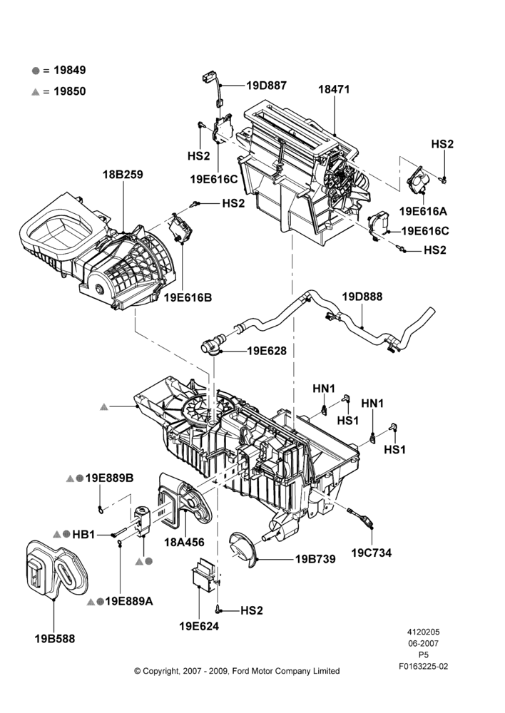 Схема Климат — наружные компоненты, Electronic Dual Zone ATC A/C; 18.06.2007–15.06.2009