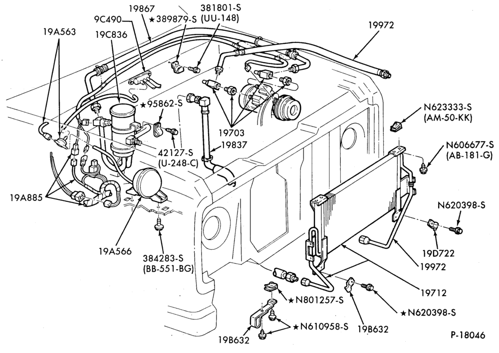 Схема AIR CONDITIONING-Engine Compartment-8 cyl. 420 (6.9L) diesel-All