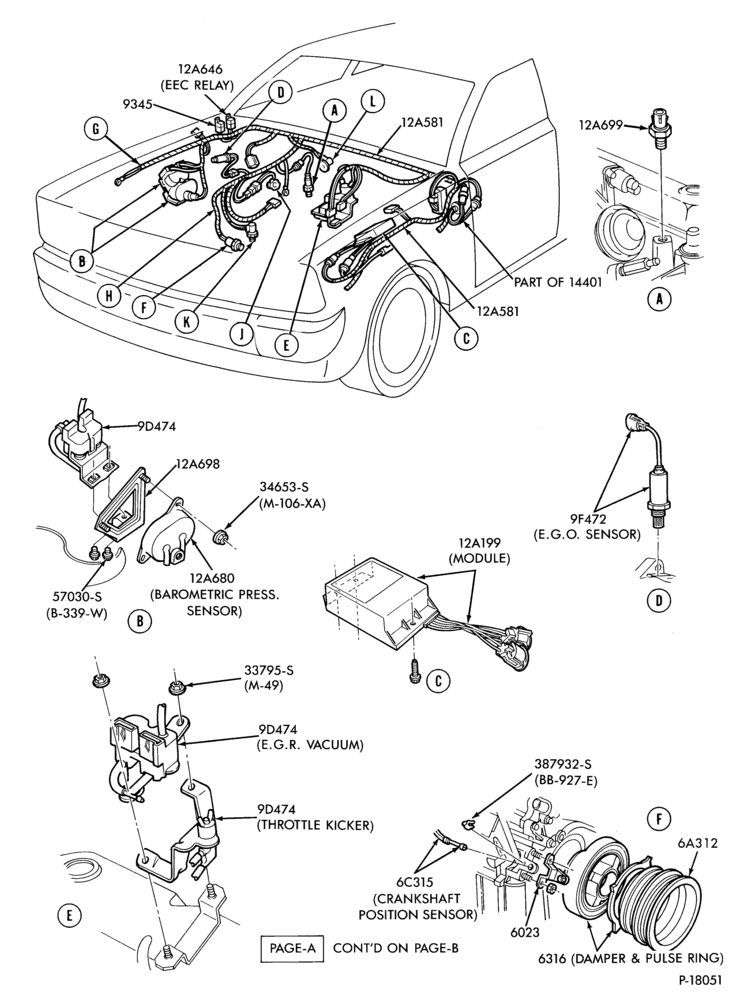 Схема 8 CYL. 5.0L (302 C.I.D.)-Electronic engine control - Exc. Canada - Page-A